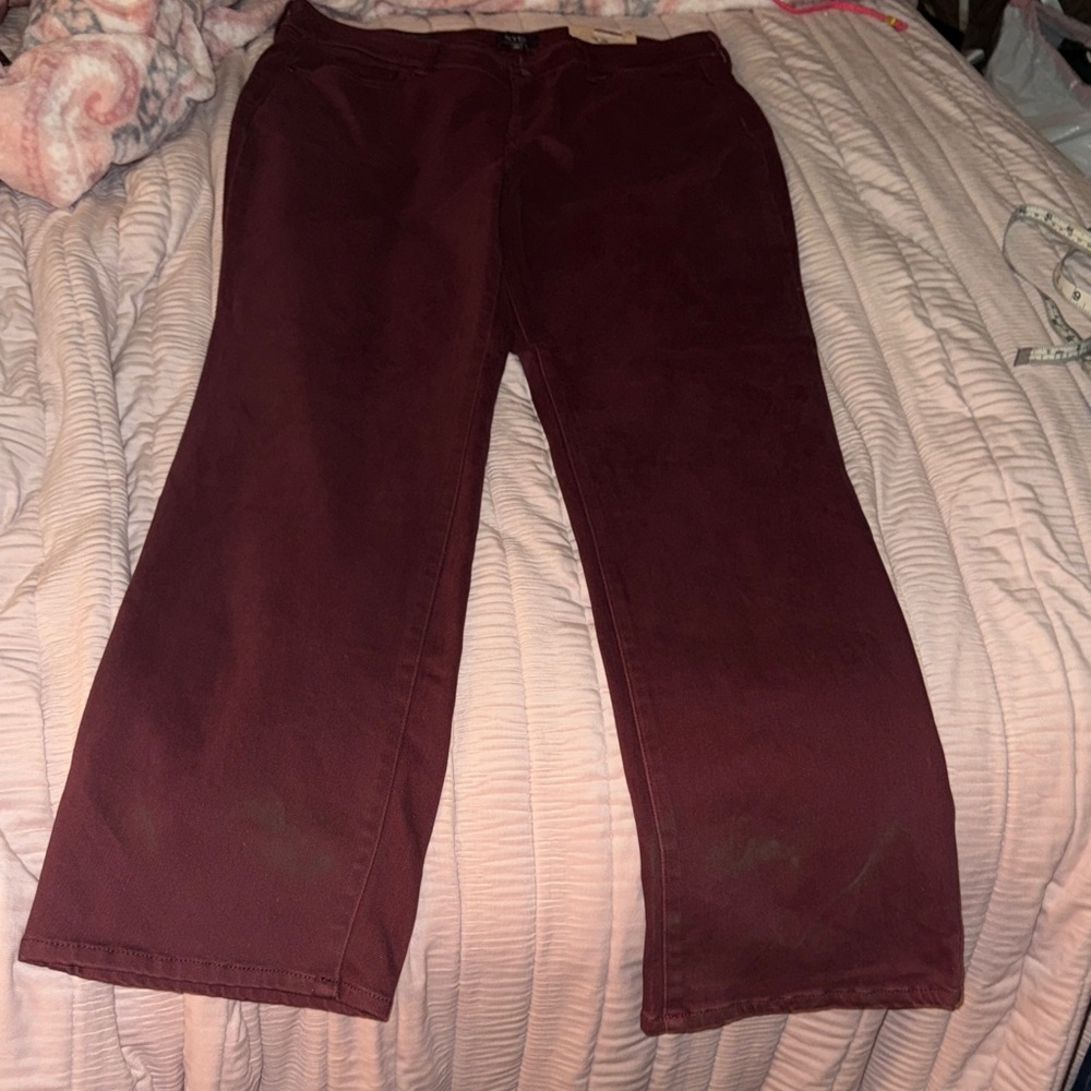 NYDJ Women's Straight Leg Jeans - Burgundy